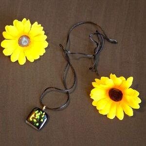 RARE Pegg Karr Glass Art Necklace